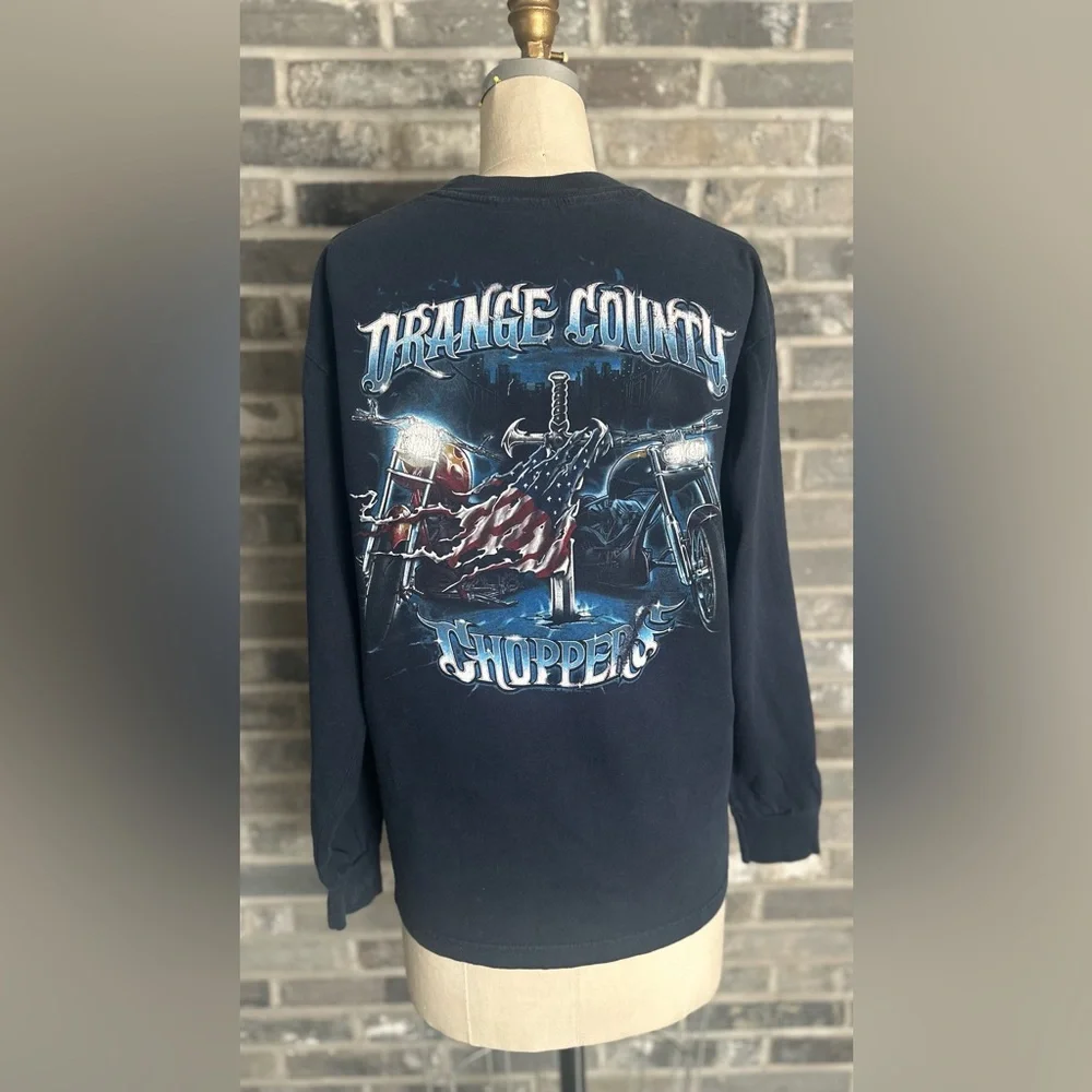 Y2K Orange County Choppers Long Motorcycle Biker Sleeve Graphic T-Shirt - Picture 3 of 9